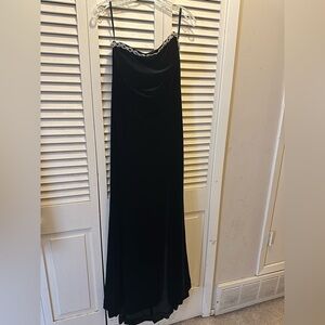 Betsy & Adam Black Dress with Silver Accents